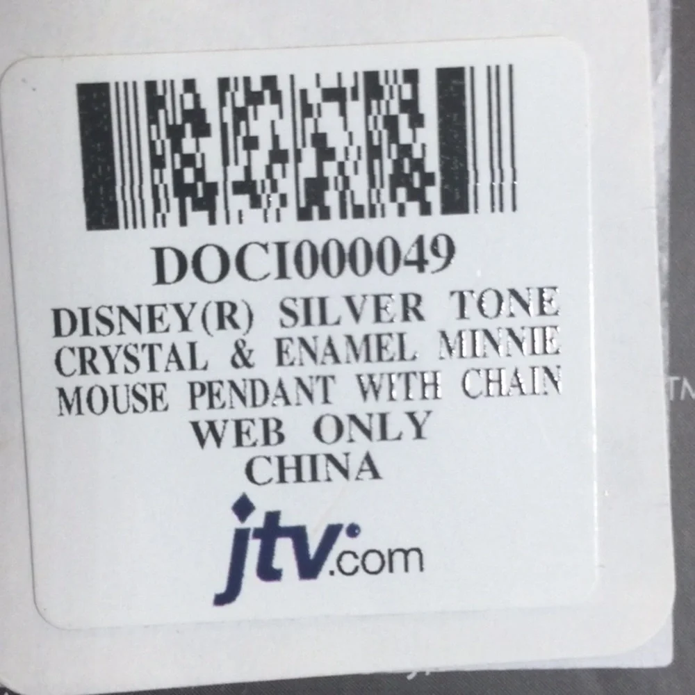 Disney’s Minnie Mouse Silver Plated Heart Shape Pendant and Necklace
